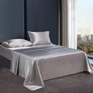 Farmhouse Gray Satiny Queen or King Sheet Set